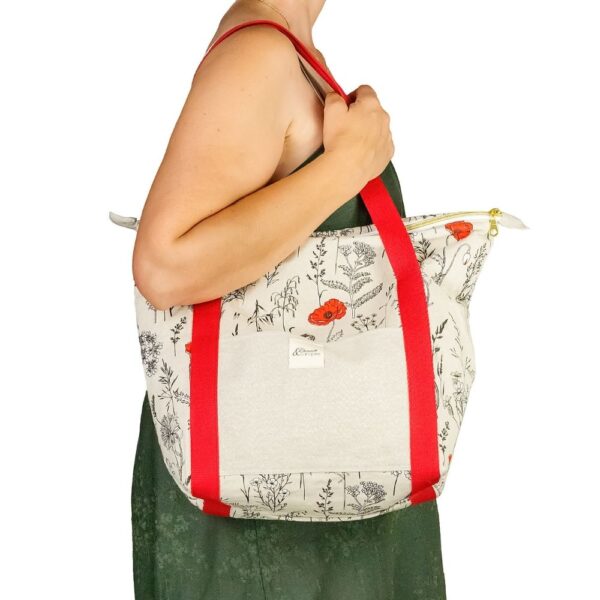 sac cabas motif coquelicot