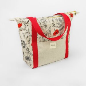 sac cabas motif coquelicot