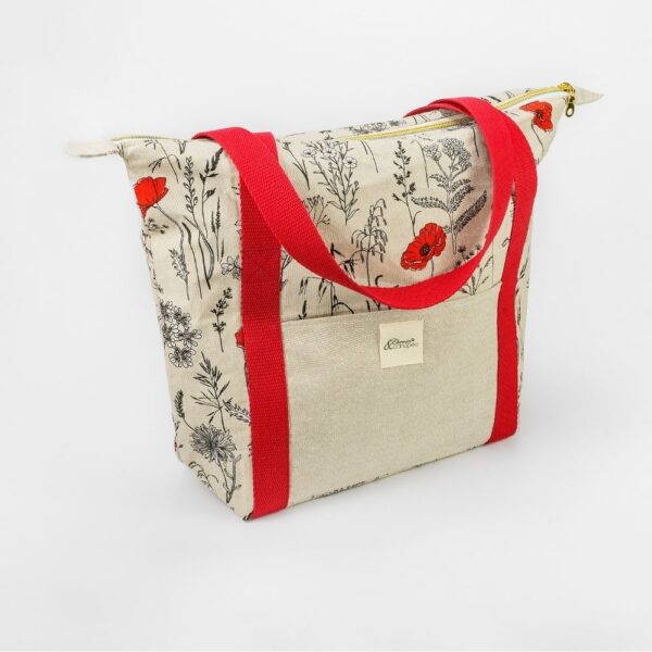 sac cabas motif coquelicot