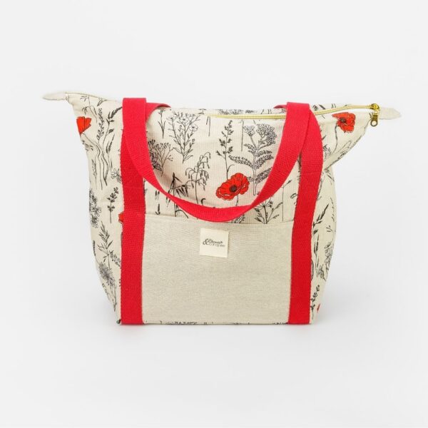 sac cabas motif coquelicot