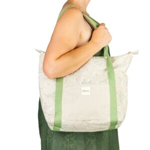 sac vert motif fleuri