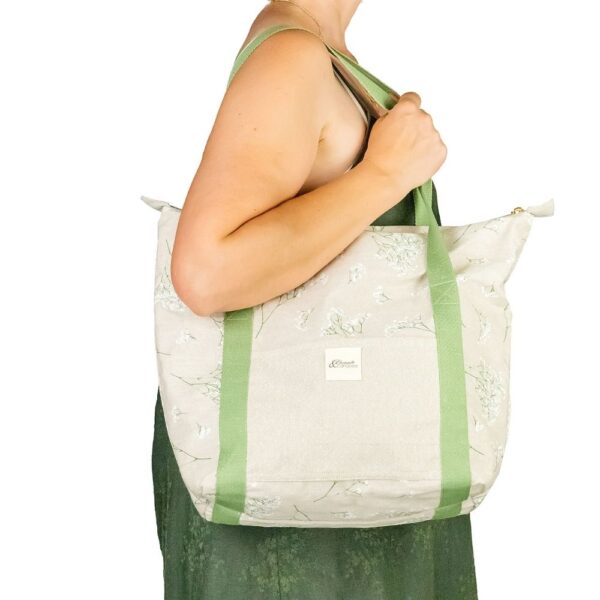 sac vert motif fleuri