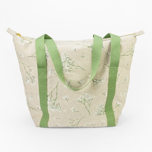 Sac vert motif fleuri