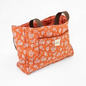 sac rouge motif fleuri