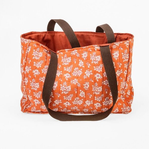 sac rouge motif fleuri