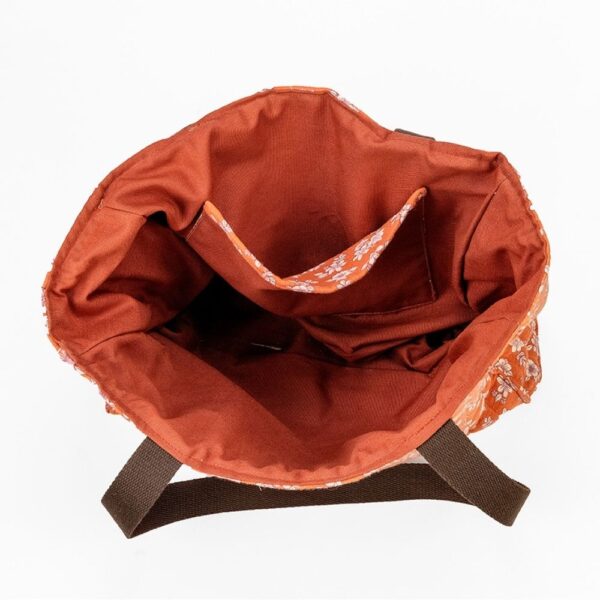 sac rouge motif fleuri