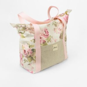 sac cabas rose motif fleuri