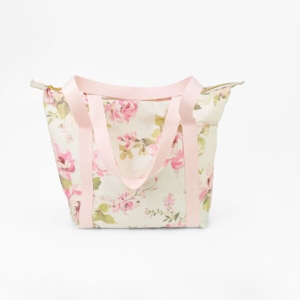sac cabas rose motif fleuri