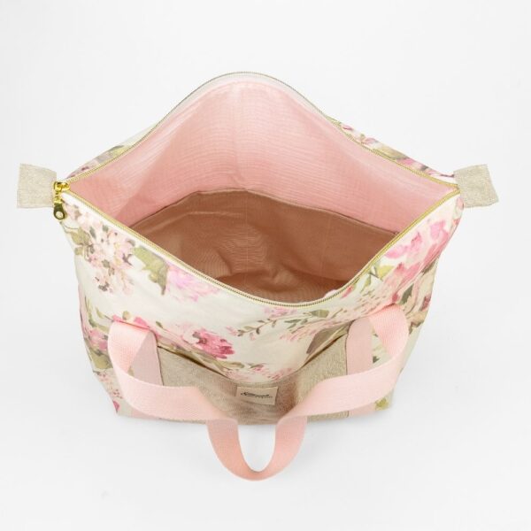sac cabas rose motif fleuri