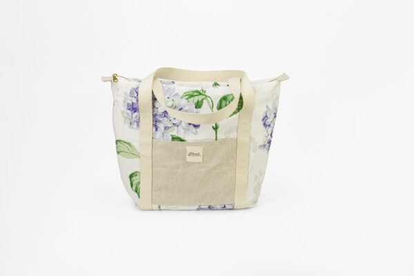 Sac cabas hortensia bleu shabby chic – Image 3